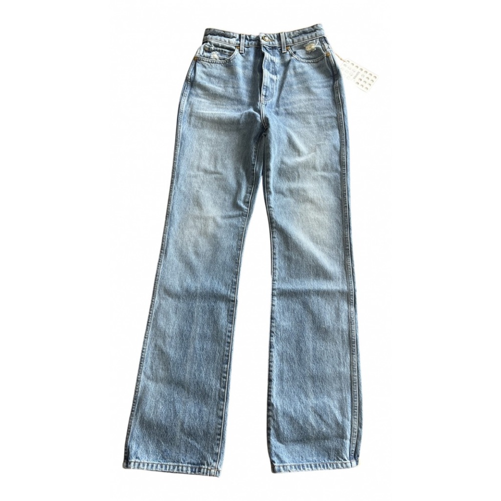 KHAITE Light Blue High-Rise Straight-Leg Jeans